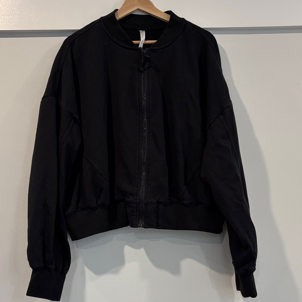 Fabletics Classic Black Bomber Jacket - image 1